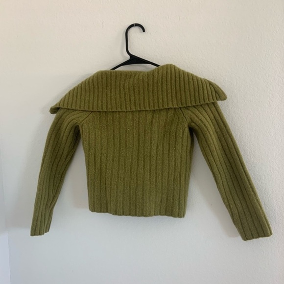 Y2k 100% Lambswool Mini Cropped Zip-up Sweater - Picture 4 of 8